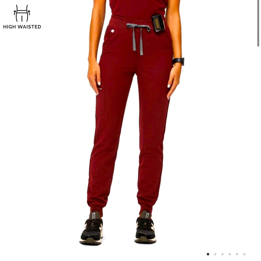 Figs High Waisted Zamora Burgundy XS